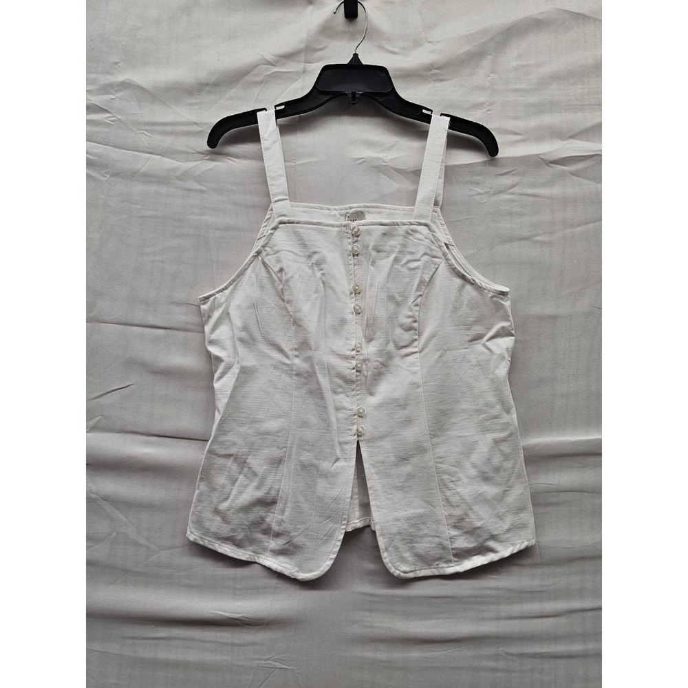 A New Day Womens White Button Front Tie Back Camisole Top Size M G9050K